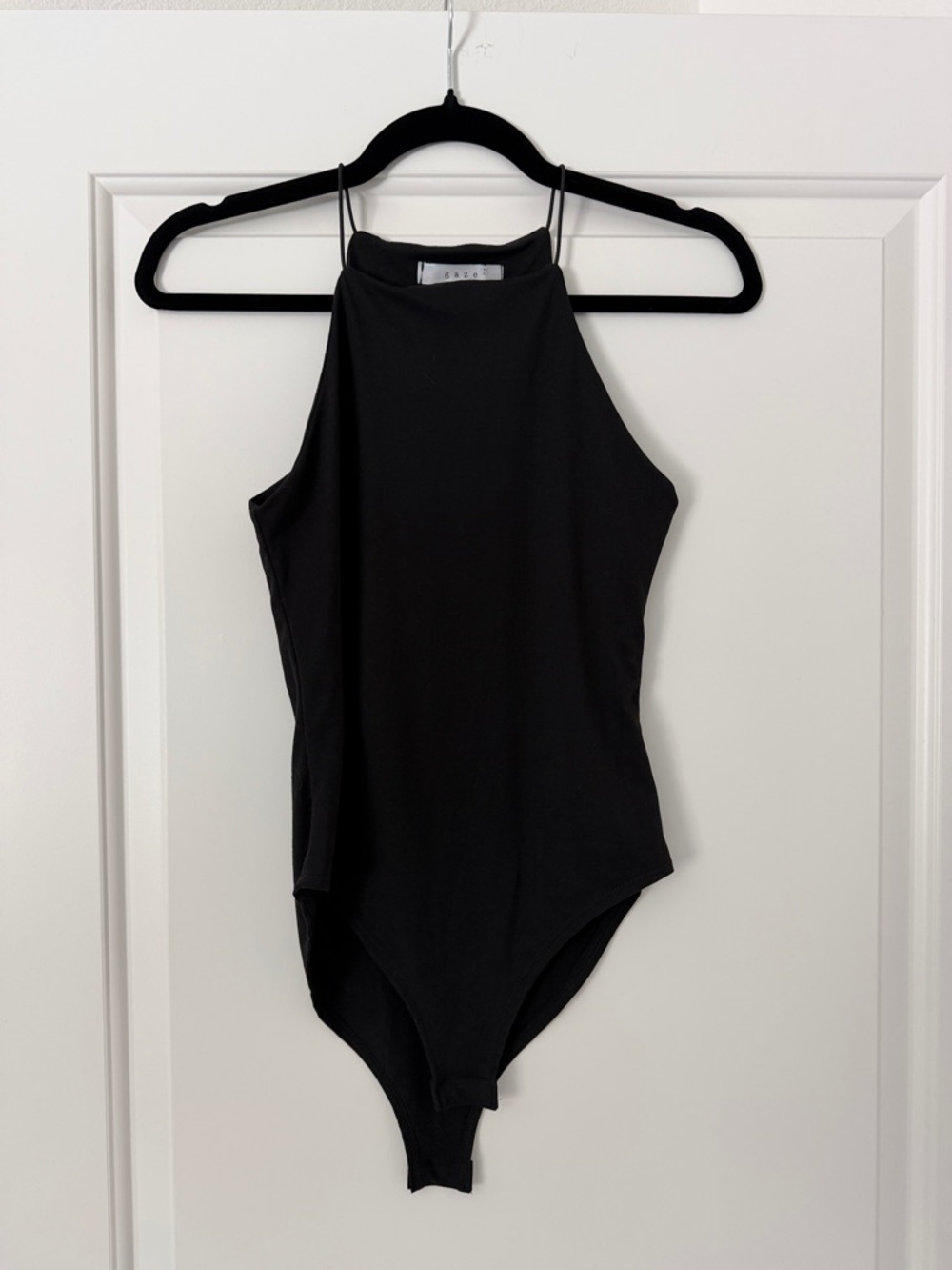gaze Black High-Neck Sleeveless Bodysuit